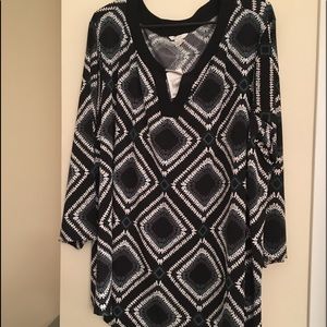 Green and black blouse